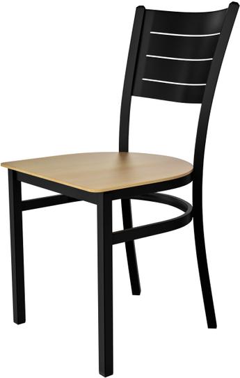 Tarrison - Aria Black Frame and Natural Wood Seat Side Chair - ISG0101WTBNA-Kit