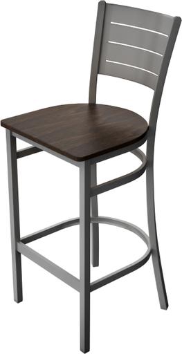 Tarrison - Aria Silver Frame and Kona Wood Seat Bar Stool - ISG0103WSWKN-KIT