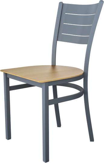 Tarrison - Aria Silver Frame and Natural Wood Seat Side Chair - ISG0101WSWNA-Kit