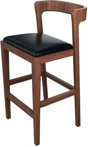 Tarrison - Bentley Walnut Wood Frame and Antique Upholstery Cushion Barstool - ISG0203BWHAB-KIT