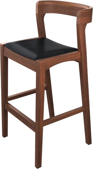 Tarrison - Bentley Walnut Wood Frame and Black Upholstery Cushion Barstool - ISG0203BWHBL-KIT