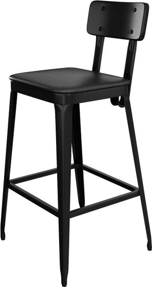 Tarrison - Cedric Black Frame and Black Vinyl Upholstery Barstool - ISG0803UBLBL