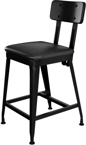 Tarrison - Cedric Black Frame and Black Vinyl Upholstery Counter Stool - ISG0804UBLBL