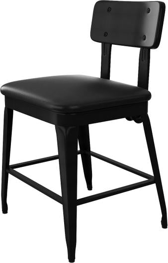 Tarrison - Cedric Black Frame and Black Vinyl Upholstery Side Chair - ISG0801UBLBL