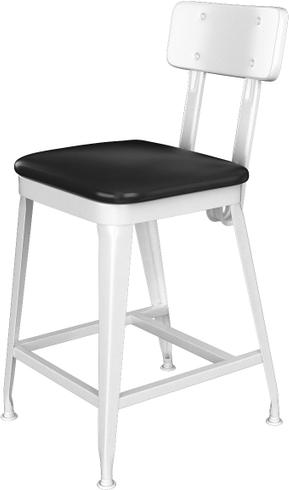 Tarrison - Cedric White Frame and Black Vinyl Upholstery Counter Stool - ISG0804UWHBL