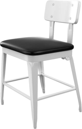 Tarrison - Cedric White Frame and Black Vinyl Upholstery Side Chair - ISG0801UWHBL