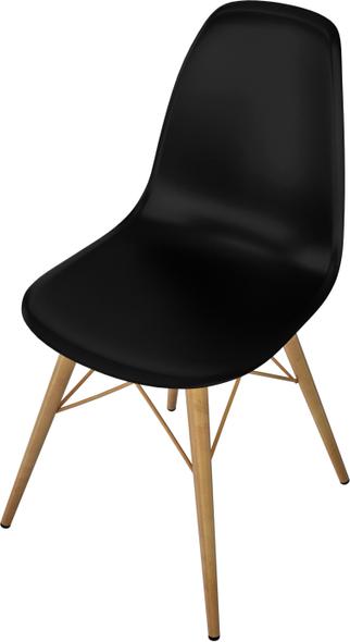 Tarrison - Eamon Black Side Chair with Natural Woodgrain Painted Legs - ISG0201NOBL-Kit