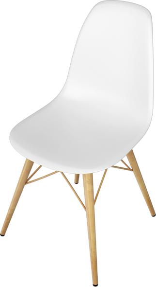 Tarrison - Eamon White Side Chair with Natural Woodgrain Painted Legs - ISG0201NOWH-Kit