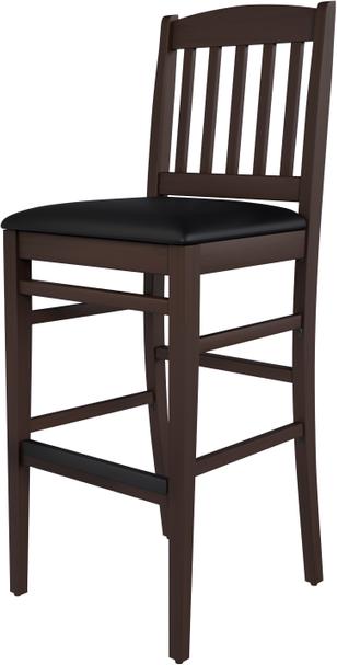 Tarrison - Educator Walnut Frame, Black Vinyl Upholstery Bar Stool - ISG0103UWLBL-KIT