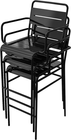Tarrison - Garrett Gloss Black Stackable Aluminum Barstool - ASG2203GB
