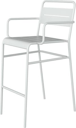 Tarrison - Garrett Matte White Stackable Aluminum Barstool - ASG2203WH