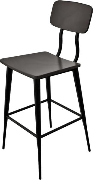 Tarrison - Kate Black Frame, Black Vinyl Seat and Natural Back Barstool - ISG0603UBLWNA-KIT