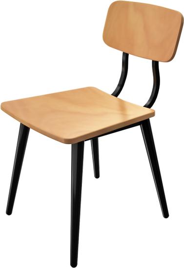 Tarrison - Kate Black Frame, Natural Wood Seat and Back Side Chair - ISG0601WNABL-KIT