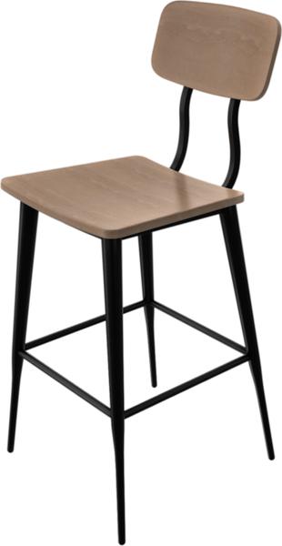 Tarrison - Kate Black Frame, Saddle Seat and Back Barstool - ISG0603WDSBL-KIT
