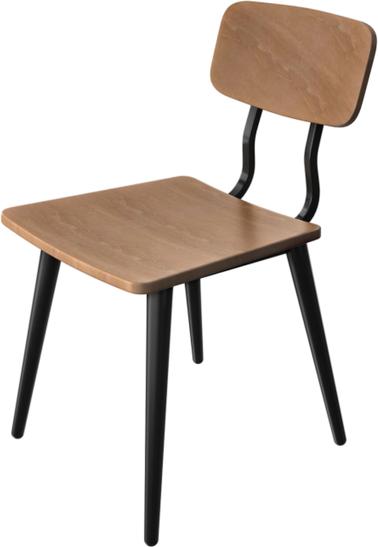 Tarrison - Kate Black Frame, Saddle Wood Seat and Back Side Chair - ISG0601WDSBL-KIT