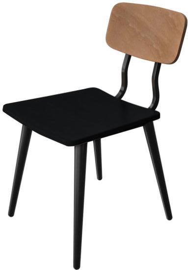 Tarrison - Kate Black Frame, Upholstered Black Seat and Distressed Saddle Back Side Chair - ISG0601UDSBL-KIT