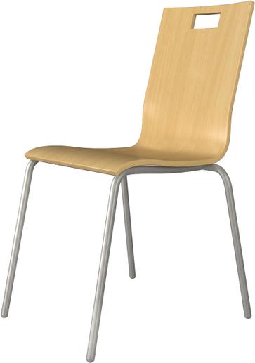 Tarrison - Lilo White frame, Natural Wood seat and back Side Chair - ISG2801NAWH-KIT