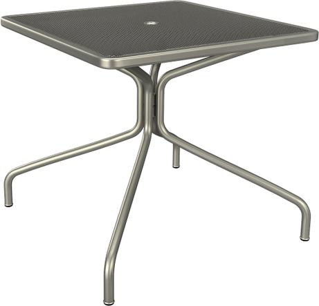 Tarrison - Maddox 32" Square Silver Mesh Dining Table With Umbrella Hole - ATG21SQ32S