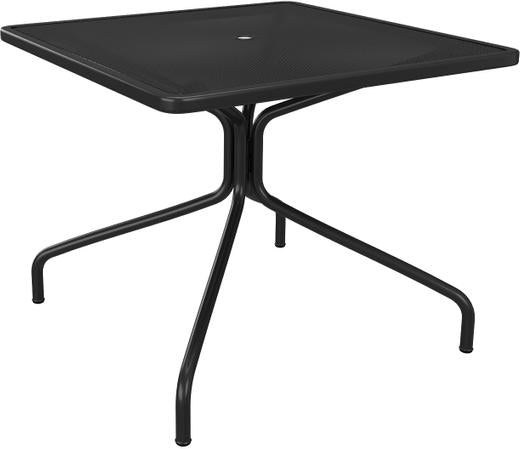 Tarrison - Maddox 36" Square Black Mesh Dining Table With Umbrella Hole - ATG21SQ36BL