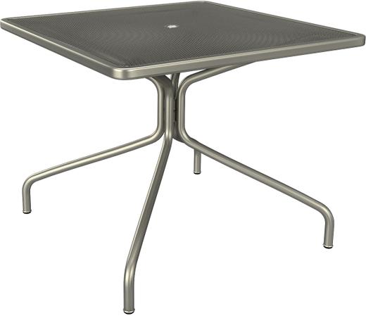 Tarrison - Maddox 36" Square Silver Mesh Dining Table With Umbrella Hole - ATG21SQ36S