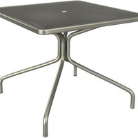 Tarrison - Maddox 36" Square Silver Mesh Dining Table With Umbrella Hole - ATG21SQ36S