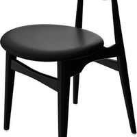 Tarrison - Raven Black Frame, Black Vinyl Upholstery Side Chair - ISG0101BLUBL