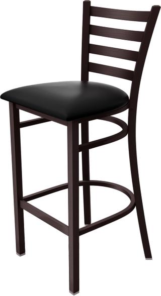 Tarrison - Spencer Dark Walnut Frame, Black Vinyl Upholstery Barstool - ISG0403UDWBL-KIT