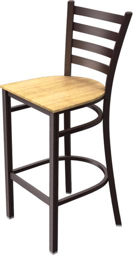 Tarrison - Spencer Dark Walnut Frame, Natural Wood Seat Barstool - ISG0403WDWNA-KIT