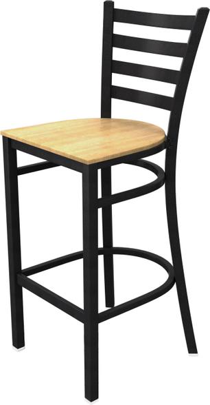 Tarrison - Spencer Wood Seat Indoor Barstool - ISG0403WBLNA-KIT