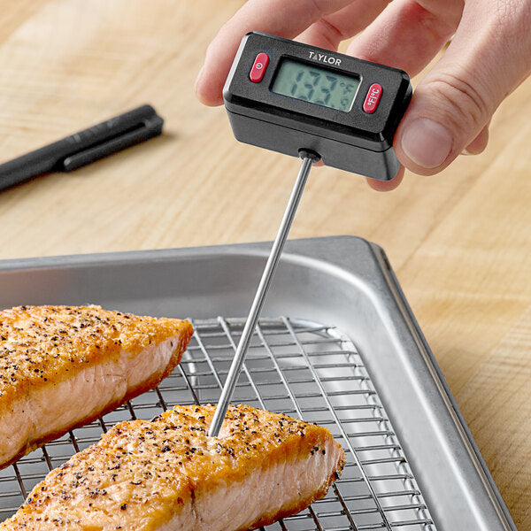 Taylor - 0.05" Black Type-K Digital Thermocouple Thermometer with Rotating Display - 5296651
