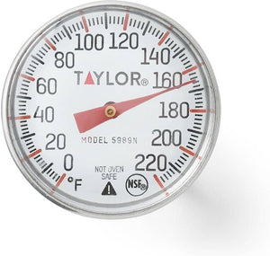 Taylor - 1" Dial Instant Read Thermometer 0°F to 220°F - 5989NFS