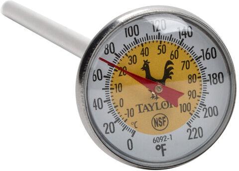 Taylor - 5" Yellow Instant Read Reduce Cross-Contamination Pocket Probe Dial Thermometer - 6092NYLBC