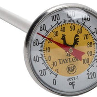 Taylor - 5" Yellow Instant Read Reduce Cross-Contamination Pocket Probe Dial Thermometer - 6092NYLBC