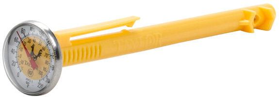 Taylor - 5" Yellow Instant Read Reduce Cross-Contamination Pocket Probe Dial Thermometer - 6092NYLBC