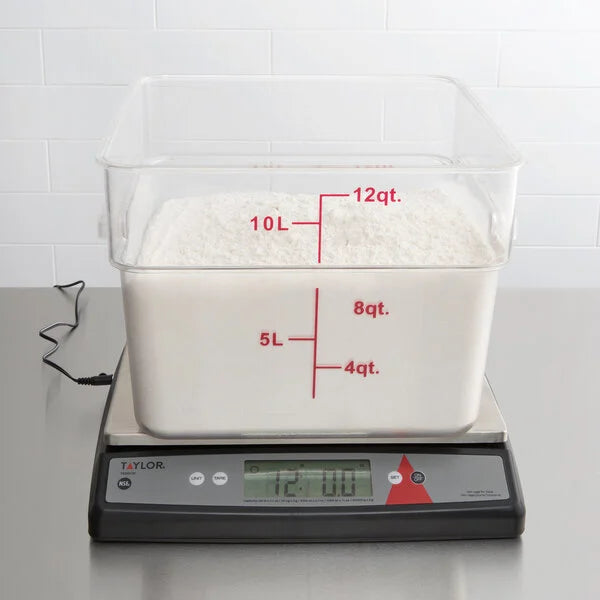 Taylor - 66 lbs Silver Digital Portion Control Scale with an Oversized Platform - TE66OS