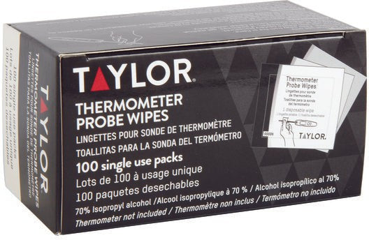 Taylor - 70% Isopropyl Alcohol HACCP Thermometer Probe Wipes (100 wipes/box) - 9999N - DISCONTINUED