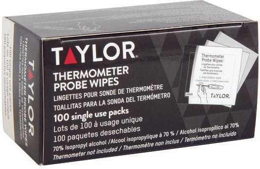 Taylor - 70% Isopropyl Alcohol HACCP Thermometer Probe Wipes (100 wipes/box) - 9999N