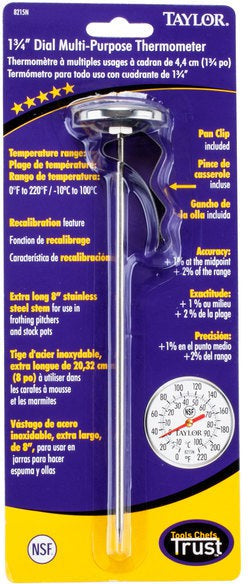 Taylor - 8" Superior Grade Instant Read Probe Dial Thermometer - 8215N