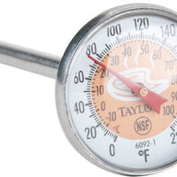 Taylor - Brown Instant Read Reduce Cross-Contamination Pocket Probe Dial Thermometer - 6092NBRBC
