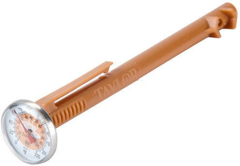 Taylor - Brown Instant Read Reduce Cross-Contamination Pocket Probe Dial Thermometer - 6092NBRBC