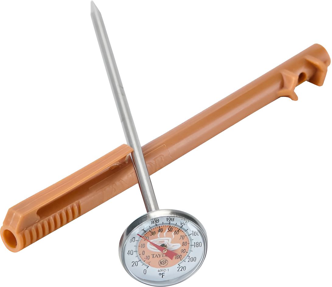 Taylor - Brown Instant Read Reduce Cross-Contamination Pocket Probe Dial Thermometer - 6092NBRBC