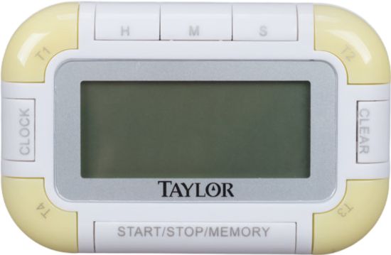 Taylor - Compact 4 Event Digital Timer With Clock, Pack of 6 - 5862