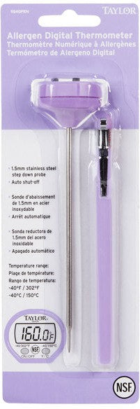 Taylor - Purple Digital Allergy Thermometer with Step-Down Probe - 9840PRN - DISCONTINUED