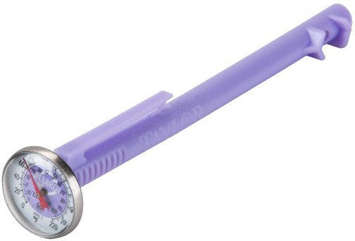 Taylor - Purple Instant Read Reduce Cross-Contamination Pocket Probe Dial Thermometer - 6092NPRBC