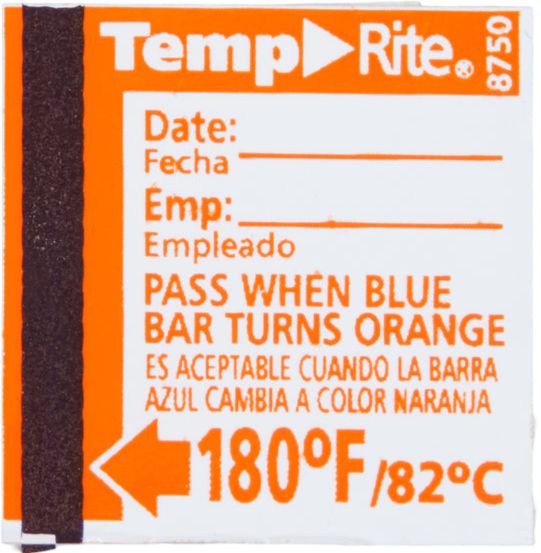 Taylor - TempRite® Dishwasher Temperature Test Labels, Pack of 12 - 8750