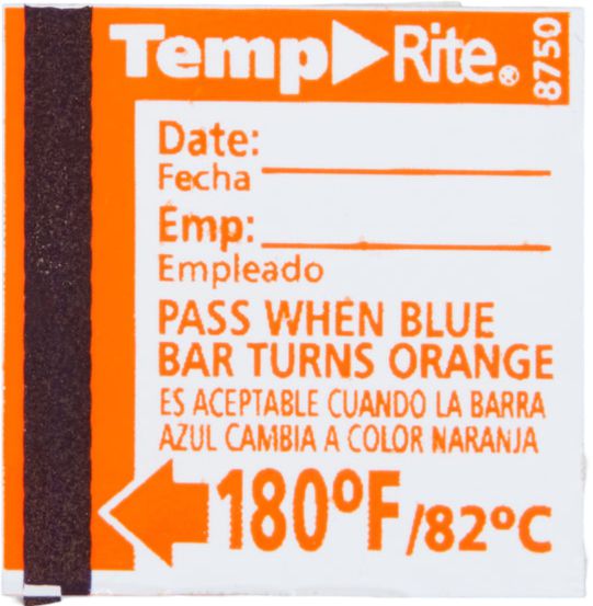 Taylor - TempRite® Dishwasher Temperature Test Labels - 8750