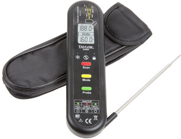 Taylor - Waterproof Dual Temp Infrared/Thermocouple Thermometer with Fold Out Probe - 9306N - DISCONTINUED