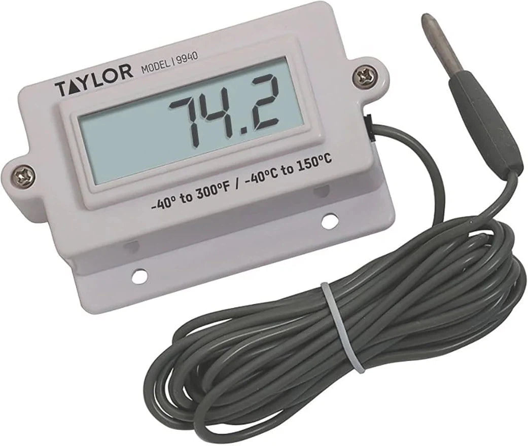 Taylor - Waterproof Housing & Probe Panel Mount Digital Thermometer - 9940N
