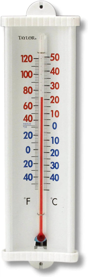 Taylor - White Aluminum Back With Plastic Endcaps Utility Wall Thermometer - 5132N - DISCONTINUED