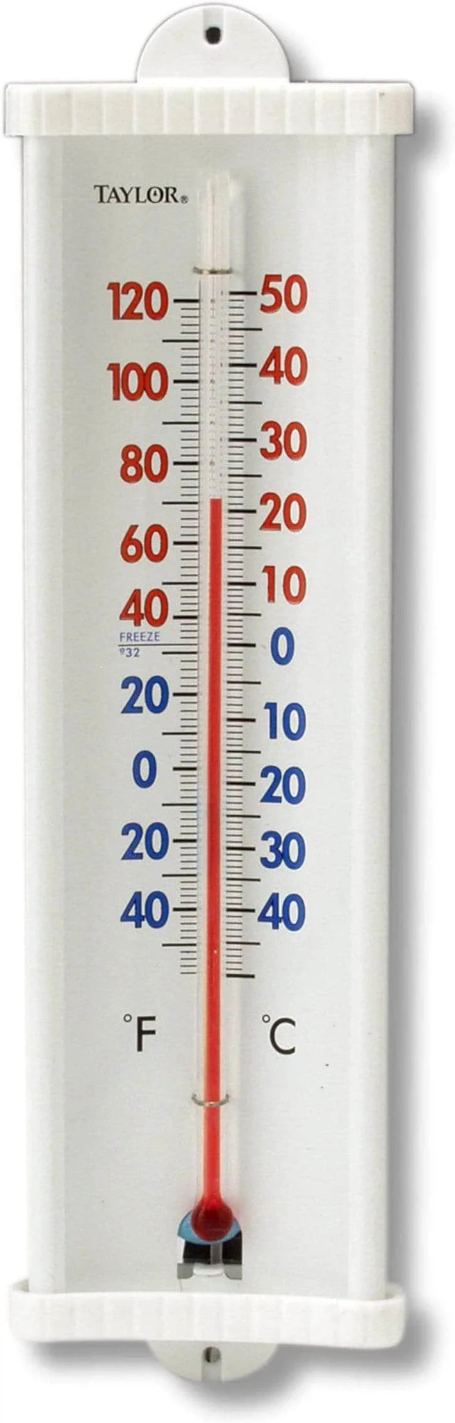 Taylor - White Aluminum Back With Plastic Endcaps Utility Wall Thermometer - 5132N